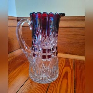 Majestic Mckee & US Glass Co Pitcher Putitan Block Starburst